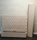 LOVELY 5ft BEIGE TONED BUTTON BACK Bed Frame
