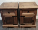 Pair of large mexican pine bedsides