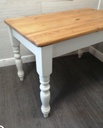 4ft Pine Dining Table With painted White Shabby Chic Legs