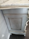 French Style Antique Marble Top Painted Sideboard