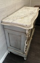 French Style Antique Marble Top Painted Sideboard
