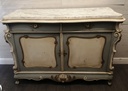 French Style Antique Marble Top Painted Sideboard