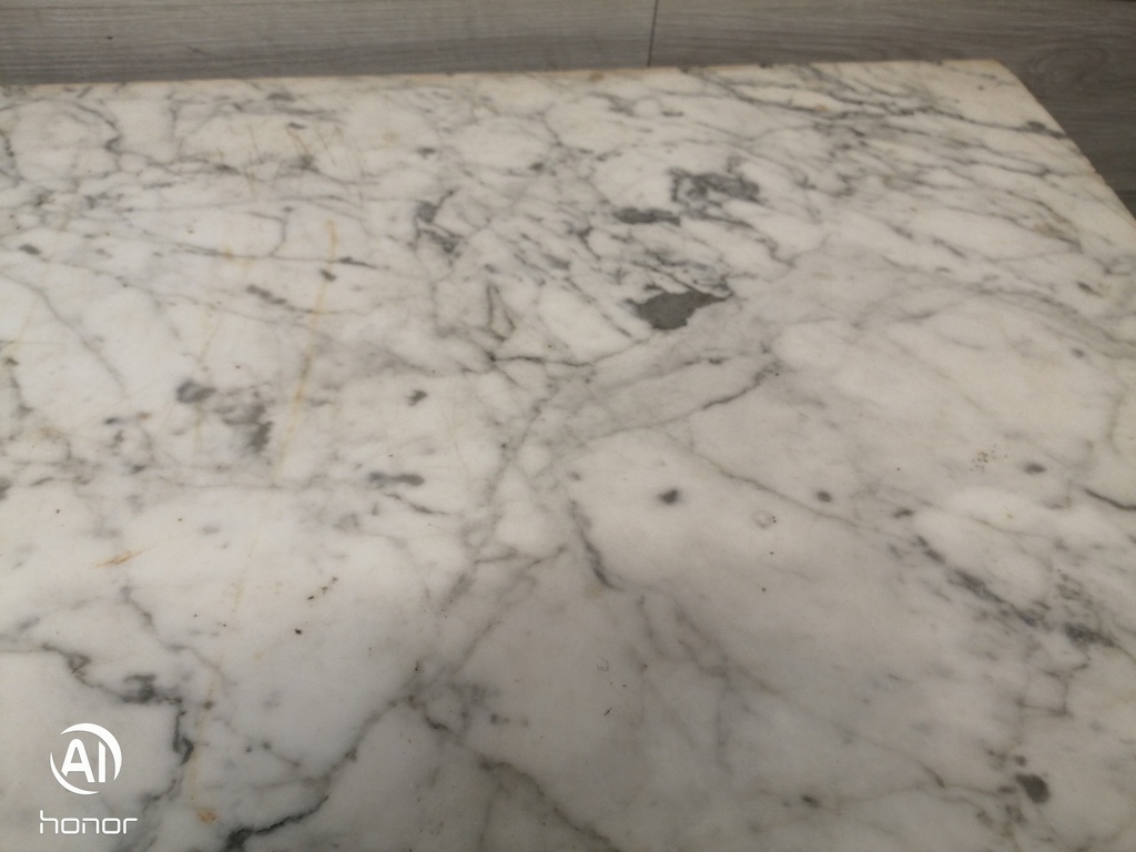 French Style Antique Marble Top Painted Sideboard