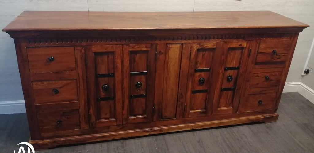 QUALITY LARGE SOLID WOOD SHEESHAM SIDEBOARD