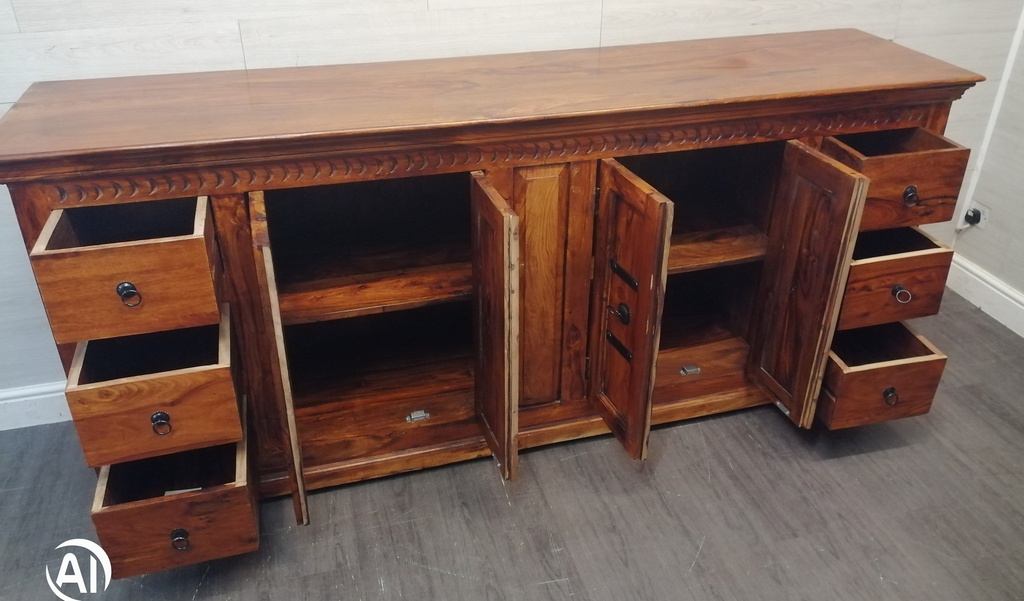 QUALITY LARGE SOLID WOOD SHEESHAM SIDEBOARD