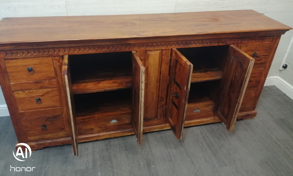 QUALITY LARGE SOLID WOOD SHEESHAM SIDEBOARD