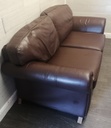 BROWN LEATHER SOFA BED