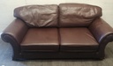 BROWN LEATHER SOFA BED