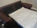 BROWN LEATHER SOFA BED