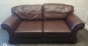 BROWN LEATHER SOFA BED