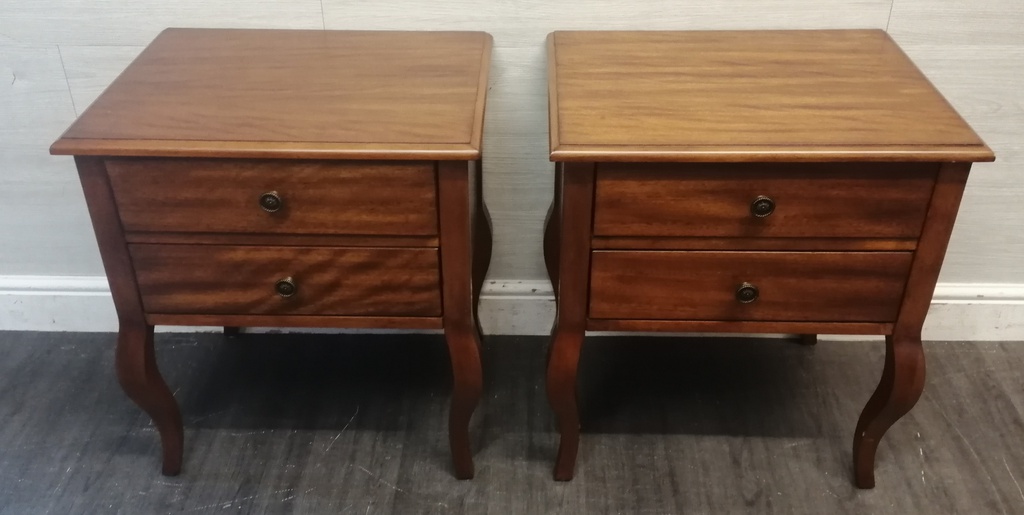 Lovely pair of french style two drawer bedsides
