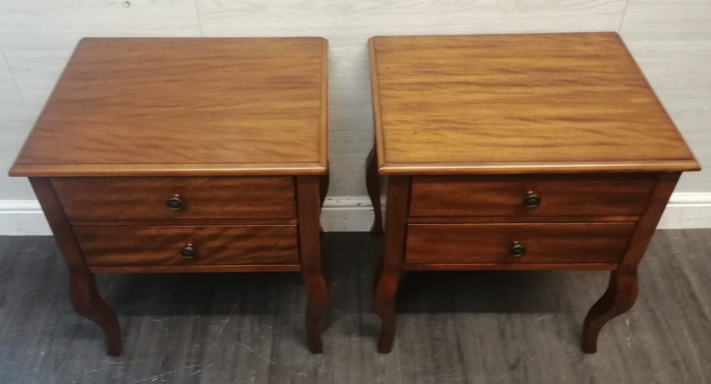 Lovely pair of french style two drawer bedsides
