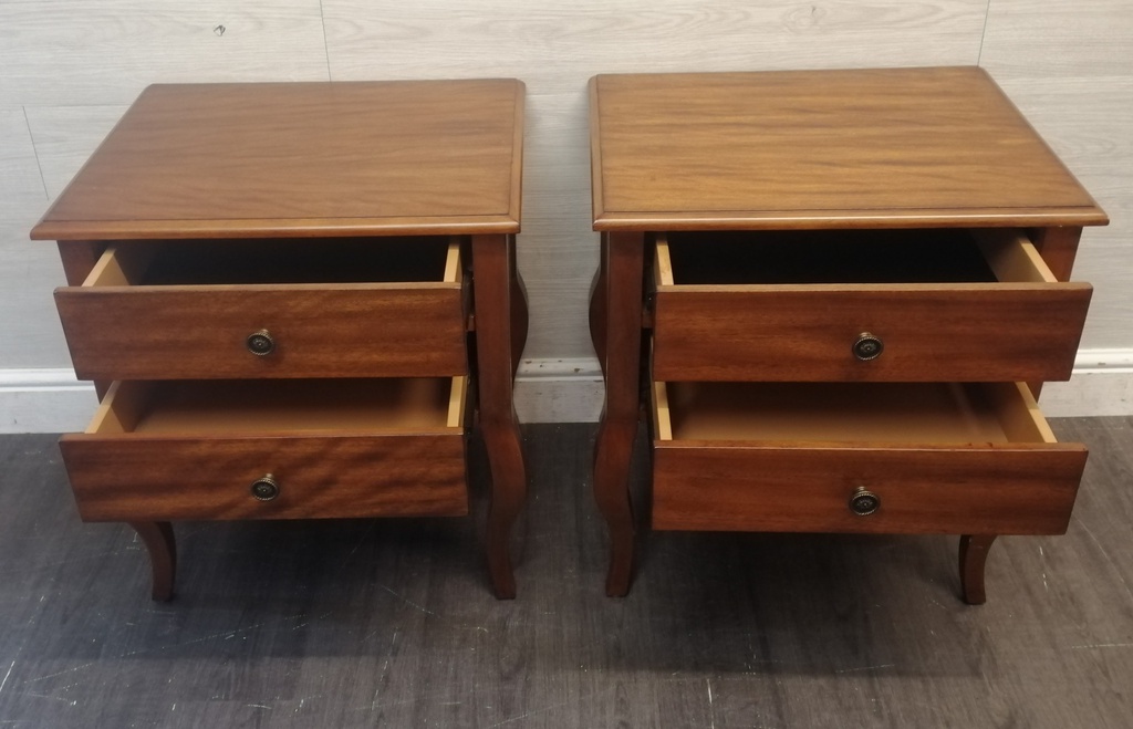 Lovely pair of french style two drawer bedsides