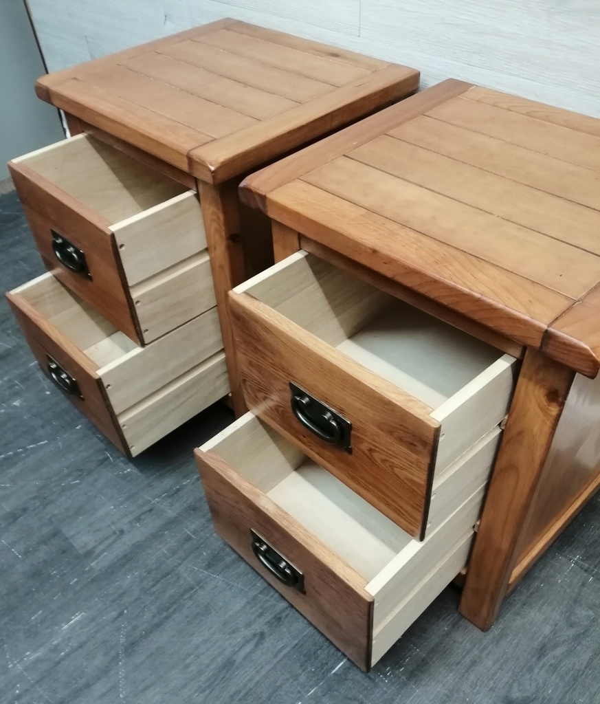 PAIR  OF PINE BEDSIDES