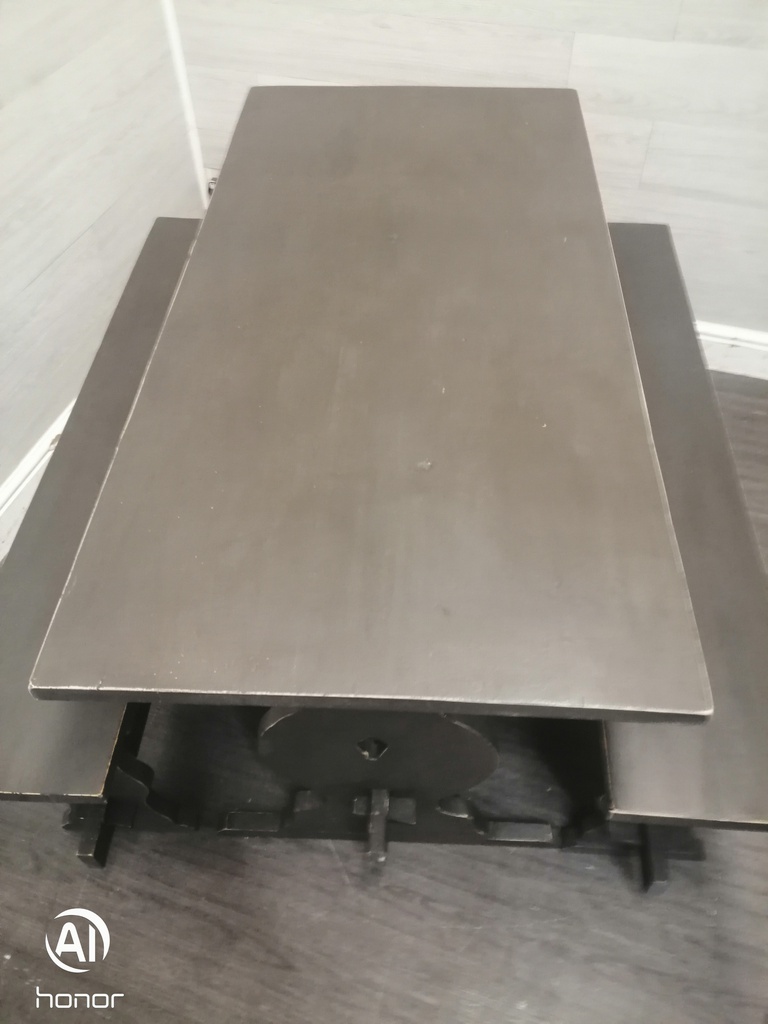 4ft ‘Graphite’ Pine Dining Table &amp; Bench Set