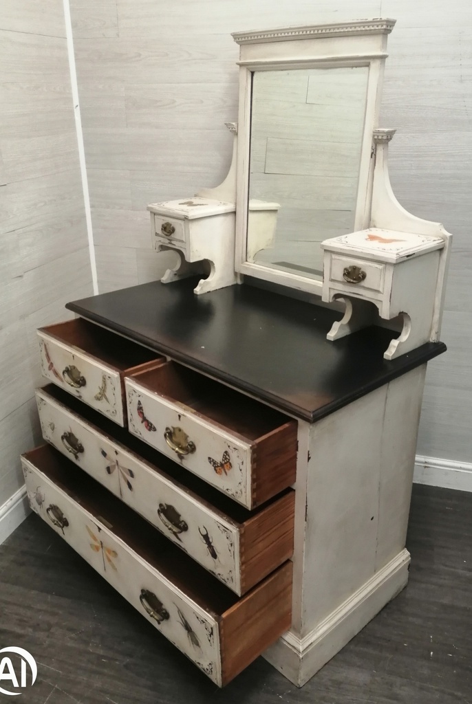 Lovely antique painted dressing table chest
