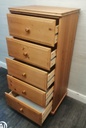 Pine wellington chest of five drawers