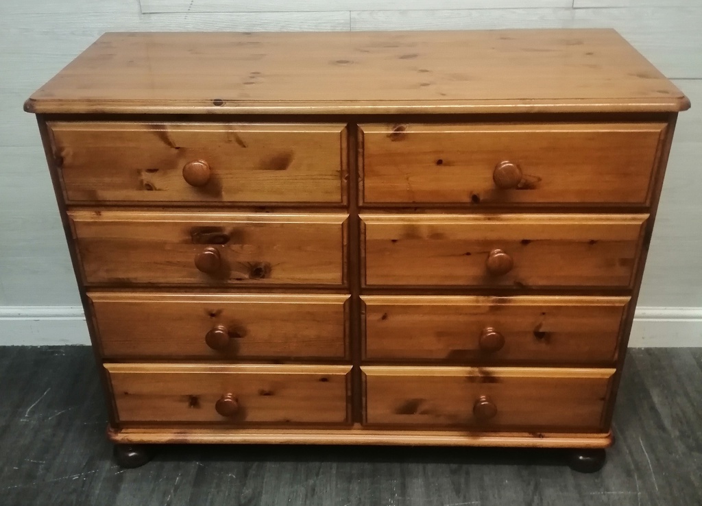 Pine 8 drawer merchant style  chest