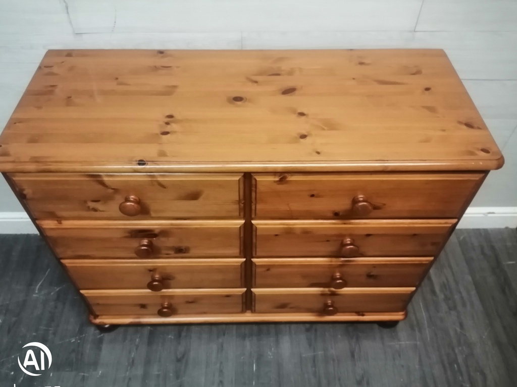 Pine 8 drawer merchant style  chest