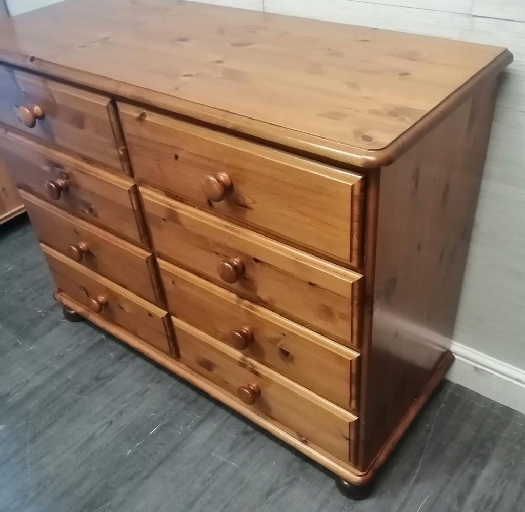 Pine 8 drawer merchant style  chest