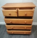 Solid pine five drawer chest
