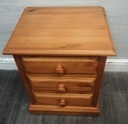 Quality solid pine three drawer bedside chest