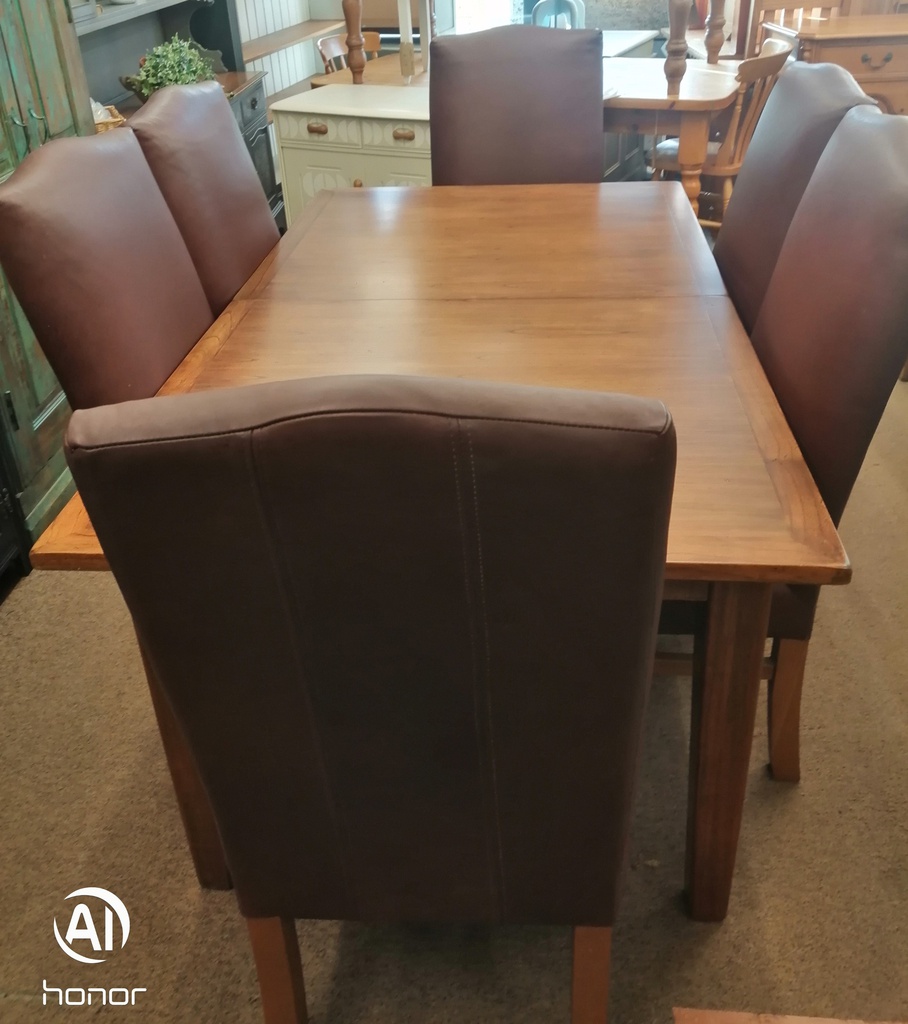 Multiyork extending dining table &amp; six chairs