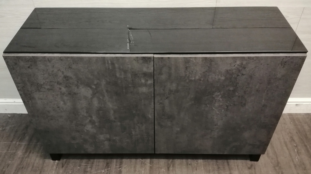 MODERN GREY AND BLACK LOW SIDEBOARD/SIDE UNIT