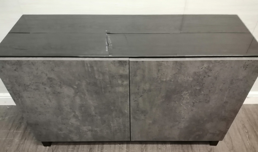 MODERN GREY AND BLACK LOW SIDEBOARD/SIDE UNIT