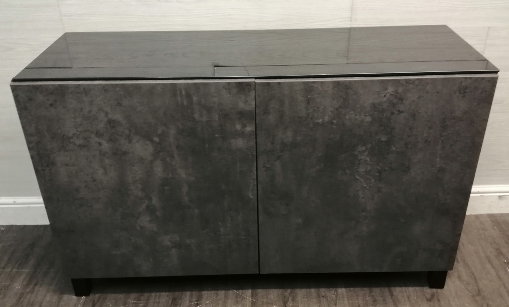 MODERN GREY AND BLACK LOW SIDEBOARD/SIDE UNIT