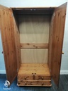 Double pine wardrobe with drawers