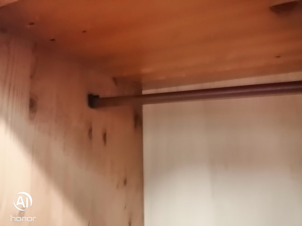 Double pine wardrobe with drawers