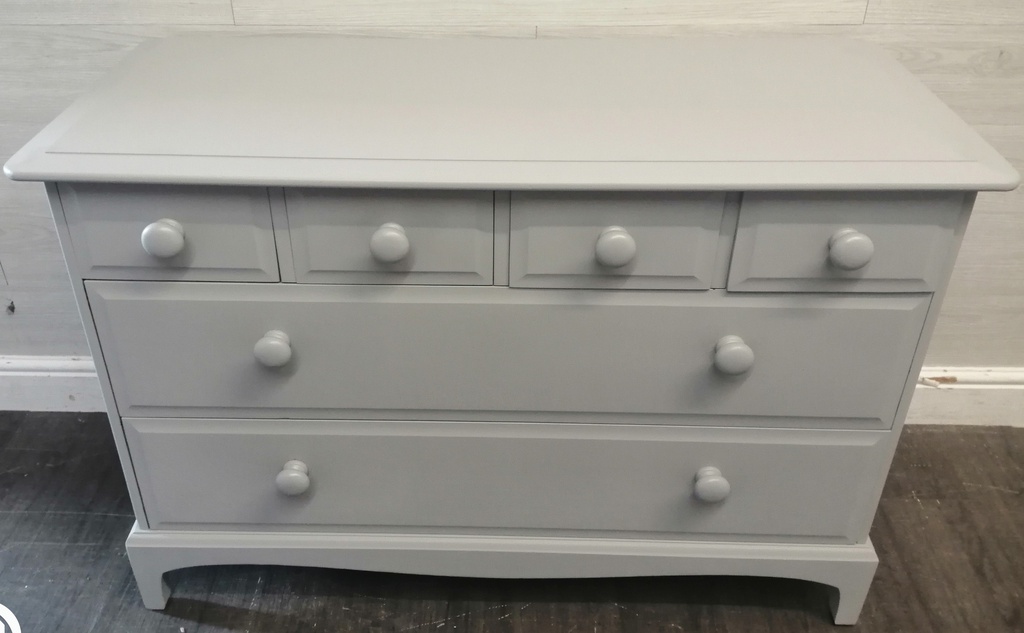 Painted Grey Six Drawer Stag Chest