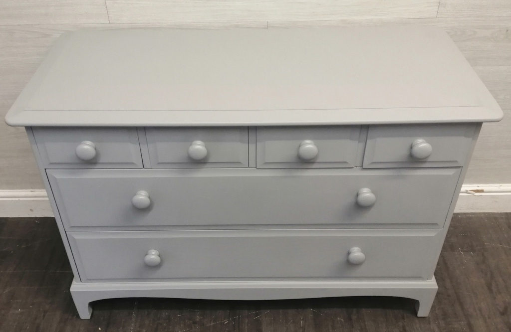 Painted Grey Six Drawer Stag Chest