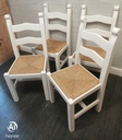 QUALITY SET OF FOUR SOLID LADDER BACK DINING CHAIRS