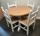 QUALITY SET OF FOUR SOLID LADDER BACK DINING CHAIRS