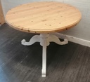 ROUND SOLID PINE  SHABBY CHIC WHITE PAINTED TABLE