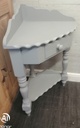 LOVELY PAINTED GREY CORNER TABLE
