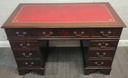 Vintage leather top repro pedestal desk