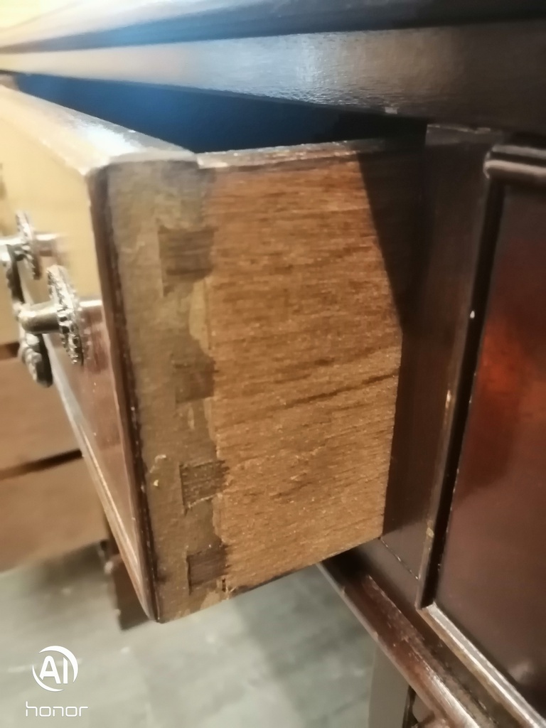 Vintage leather top repro pedestal desk