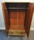 Low Pine Double Wardrobe With Drawer