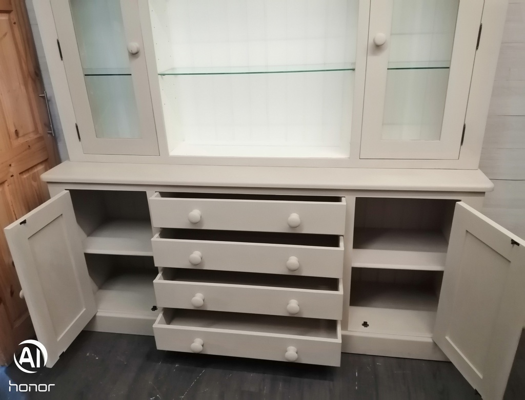 LARGE PAINTED PINE DRESSER