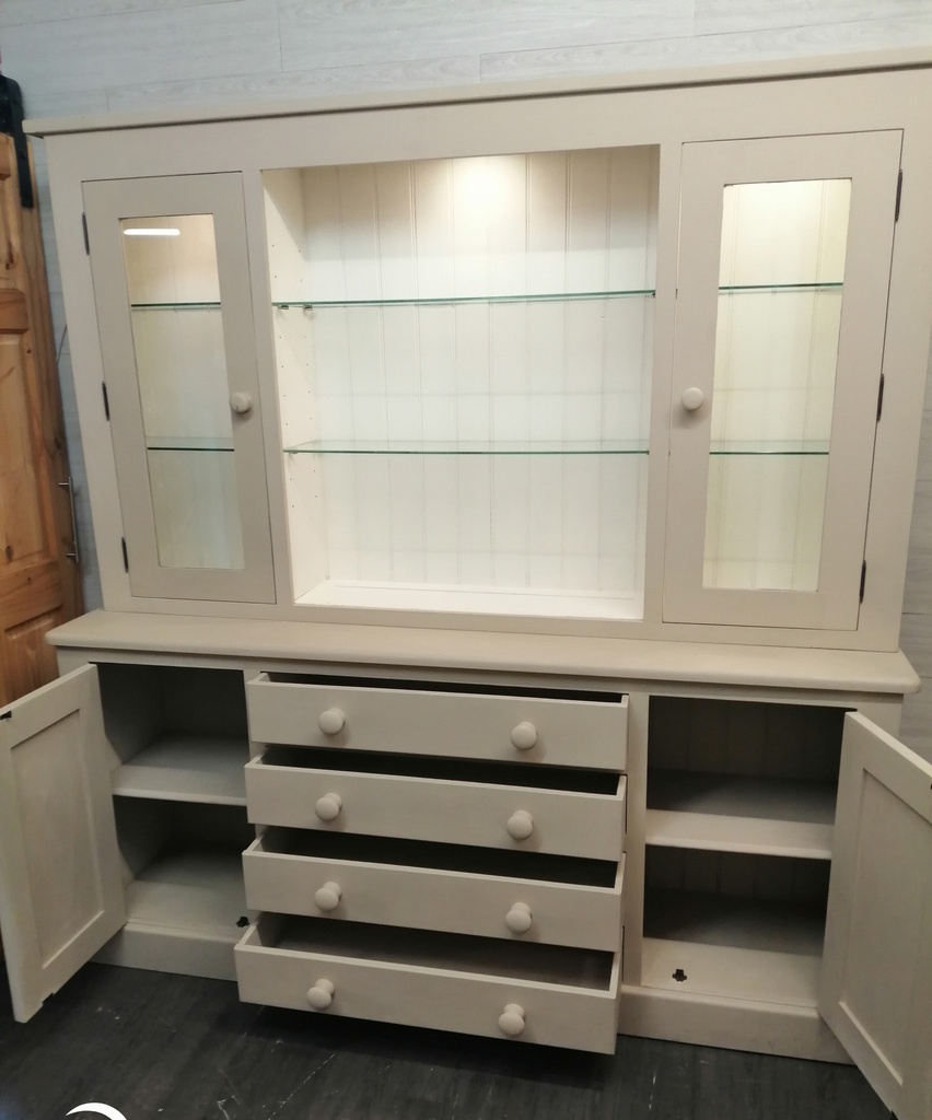 LARGE PAINTED PINE DRESSER