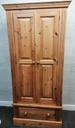 Solid double pine wardrobe with drawer