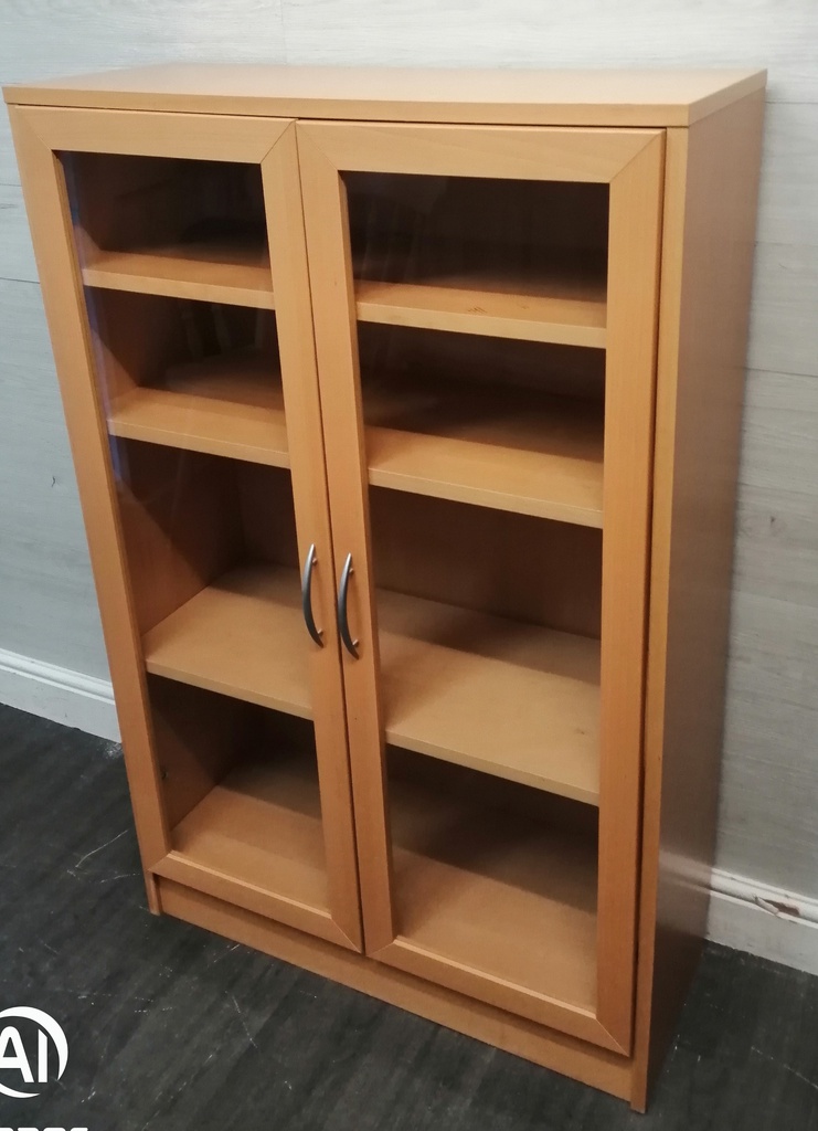 Neat glazed fronted display unit / bookcase