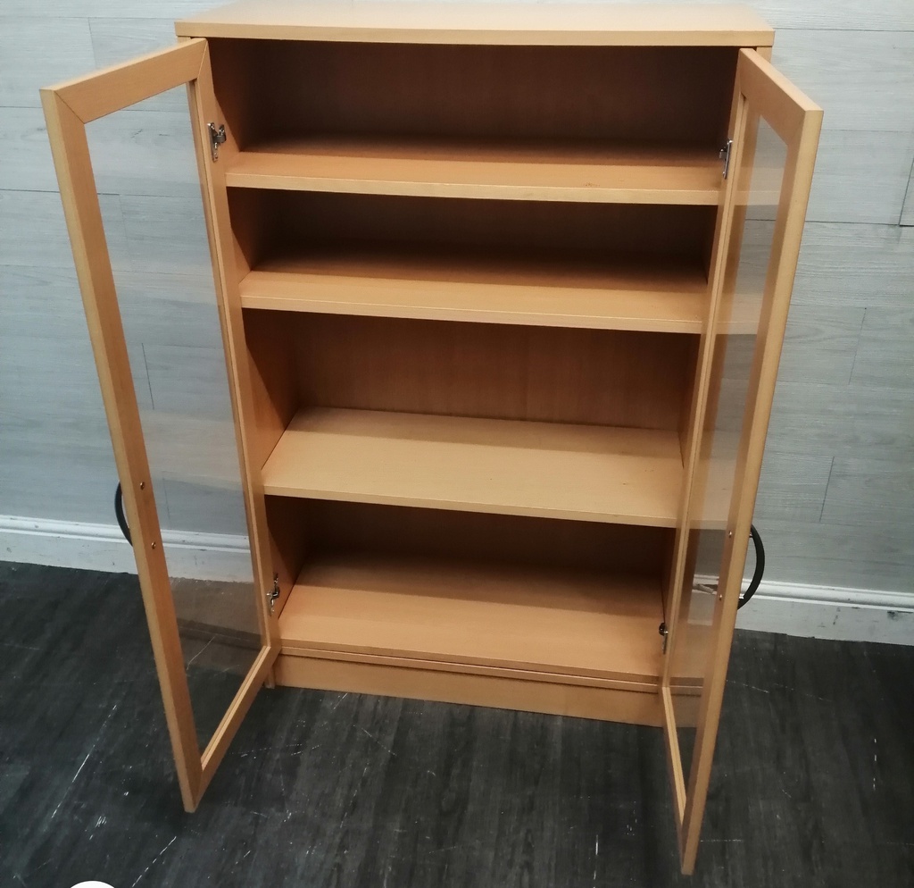 Neat glazed fronted display unit / bookcase