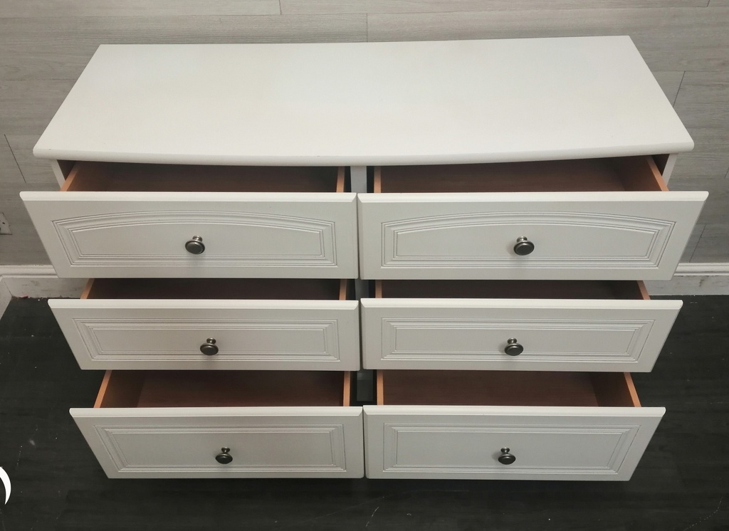 ALSTONS White Six Drawer Chest