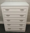 White  Five Drawer Chest