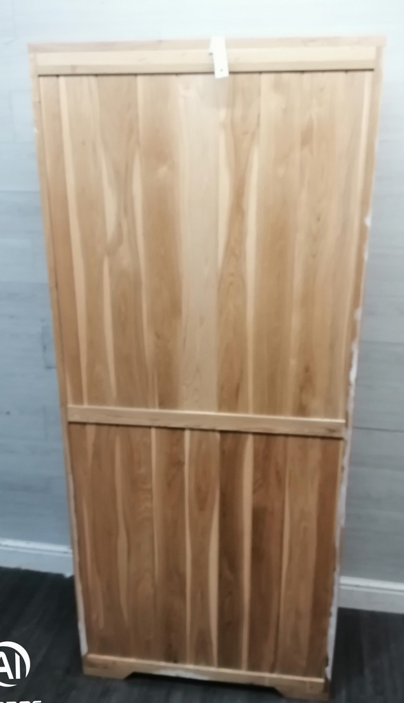 OAK GLAZED FRONTED DISPLAY UNIT WITH DRAWER