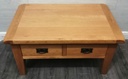 Oak Coffee Table With Two long  Drawers